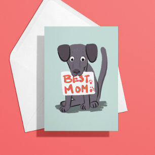 Grijze Hond Moeder Moederdagkaart Kaart