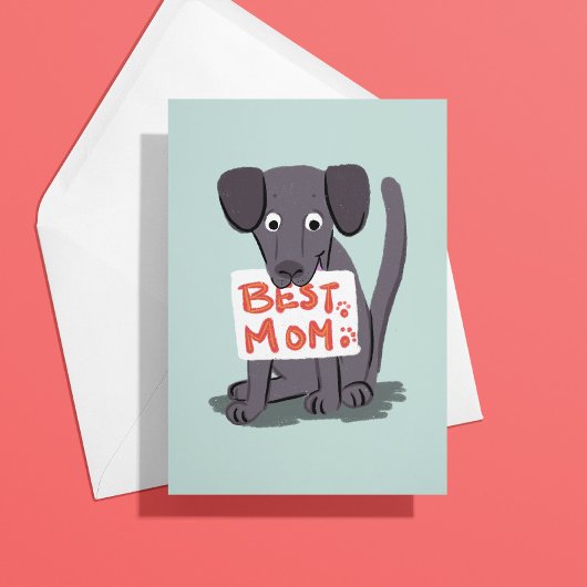 Grijze Hond Moeder Moederdagkaart Kaart