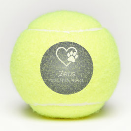 Grijze Hond Naam Tennisbal 'gooien, ophalen, herha Tennisballen