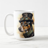 Grijze Hond StoomPunk Hond Koffiemok (Links)