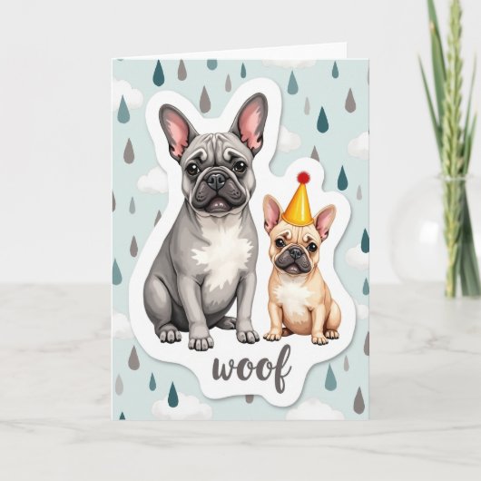 Grijze Hond Vaderdag Kunstkaart Kaart (Voorkant)