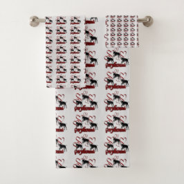 Grijze honden en rode harten bad handdoek