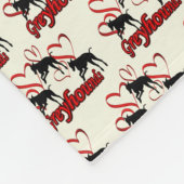 Grijze honden en rode harten fleece deken (Hoek)