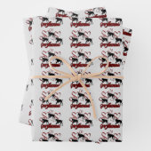 Grijze honden en rode harten   inpakpapier vel (In situ)