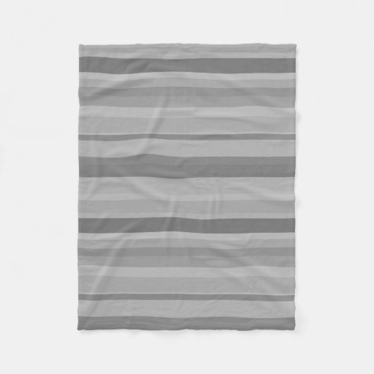 Grijze horizontale strepen fleece deken (Voorkant)