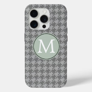 Grijze hormoonstokmonogram iPhone 15 pro case