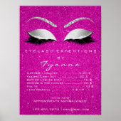 Grijze Hot Roze Gouden Make-up Artiest Wimpers Pri Poster (Voorkant)