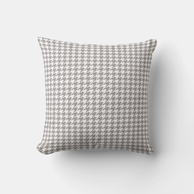 Grijze Houndstooth Kussen (Voorkant)