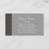 Grijze Houndstooth Monogram Visitekaartje (Achterkant)