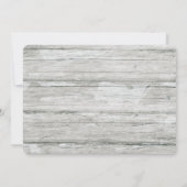 Grijze houten achterkant fototemplate trouwuitnodi kaart (Achterkant)