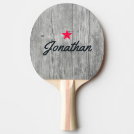 Grijze Houten Antieke Ster Handtekening Tafeltennisbatje