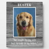 Grijze Houten Hond Dierbare Herinnering Foto Aande Fotoplaat (Voorkant)