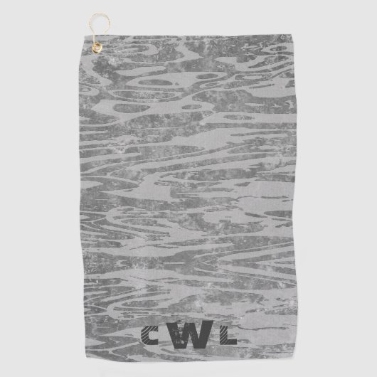Grijze houten korrels golfhanddoek (Voorkant)