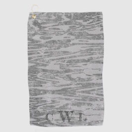 Grijze houten korrels golfhanddoek