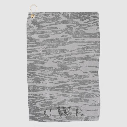 Grijze houten korrels golfhanddoek (Voorkant)