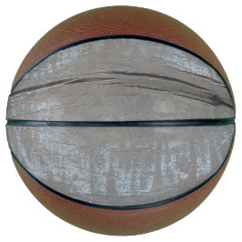 grijze houten planken basketbal