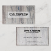 Grijze houten textuur remodeling houtwerk ontwerp visitekaartje (Voorkant / Achterkant)