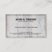 Grijze houten textuur remodeling houtwerk ontwerp visitekaartje (Achterkant)