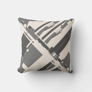 Grijze Houtskool Beige Southwest Art Look Diagonaa Kussen