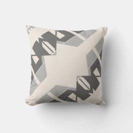 Grijze houtskool beige vormen diagonaal Abstract Kussen