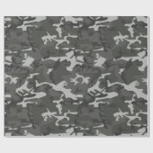 Grijze houtskool Camo Camouflage Cadeaupapier (Vlak)