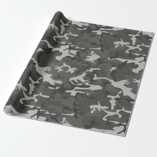 Grijze houtskool Camo Camouflage Cadeaupapier