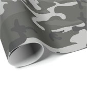Grijze houtskool Camo Camouflage Cadeaupapier (Rol Hoek)