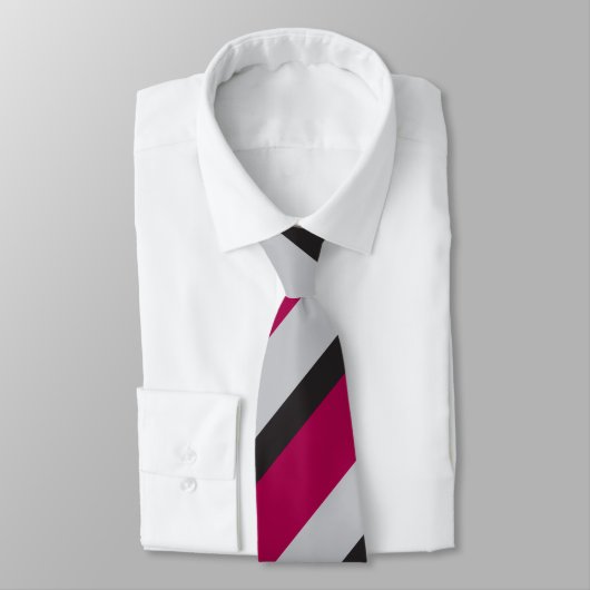 Grijze houtskool & diepe Raspberry Regimental Stri Stropdas (Gebonden)