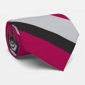 Grijze houtskool en diepe frambozen diagonaal gest stropdas (Opgerold)