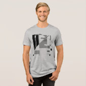 Grijze Houtskool Zwart Zuidwest Art Look Abstract Tri-Blend Shirt (Voorkant volledig)