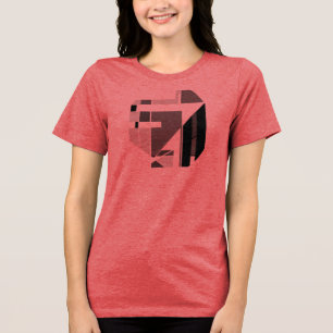Grijze Houtskool Zwarte Geometrische Abstracte MCM Tri-Blend Shirt