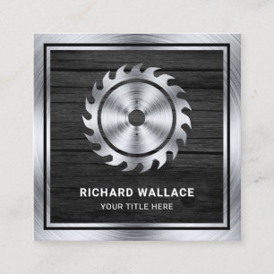Grijze houtstaal Circulair Zagen Handyman Carpente Vierkante Visitekaartje
