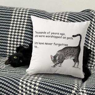 Grijze humoristische grillige kat Egyptische Mau Kussen