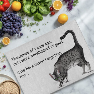 Grijze humoristische grillige kat Egyptische Mau Snijplank