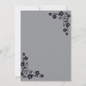 Grijze huwelijksuitnodiging / eenvoudig & romantis kaart (Achterkant)