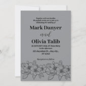 Grijze huwelijksuitnodiging / eenvoudig & romantis kaart (Voorkant)