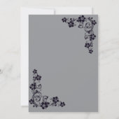 Grijze huwelijksuitnodiging / eenvoudig & romantis kaart (Achterkant)