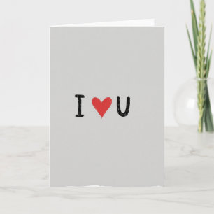 Grijze I Love You Kaart