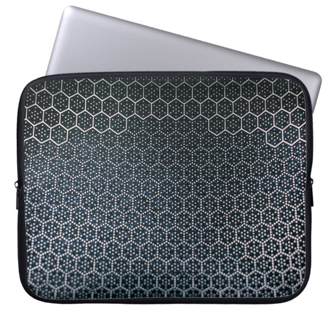 Grijze illustratie laptop sleeve (Voorkant)