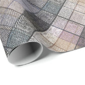 grijze ingecheckt . cadeaupapier (Rol Hoek)