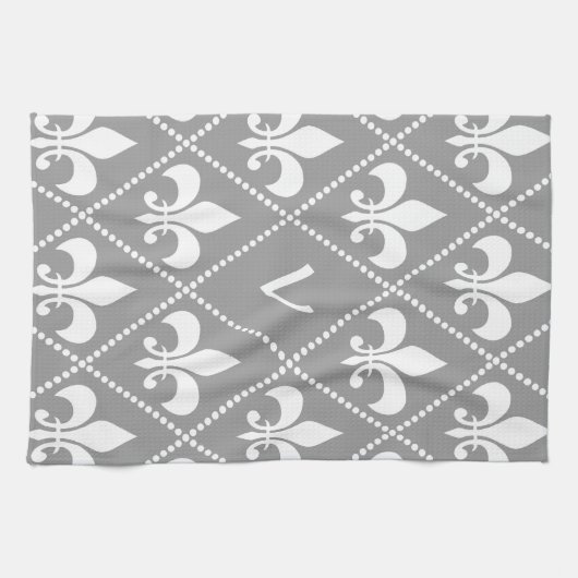 Grijze initiaal van de Lis Theedoek (Horizontaal)