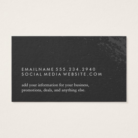 Grijze inktplatter Salon Stylist Visitekaartje (Achterkant)