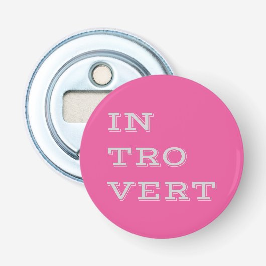 Grijze Introverflesopening Button Flesopener (Voorkant)
