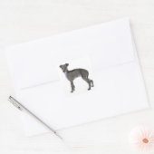 Grijze Italiaanse Greyhound Puppy Dog Vierkante Sticker (Envelop)