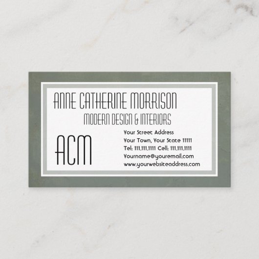Grijze Italiaanse Grunge Effect Visitekaartje (Voorkant)