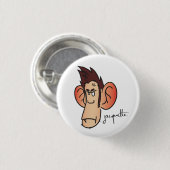 Grijze jacquetavatar ronde button 3,2 cm (Voorkant /achterkant)