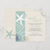 Grijze Jade Dusky Blue Beach Vrijgezellenfeest Kaart (Voorkant / Achterkant)