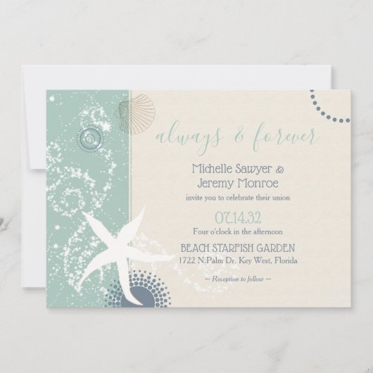 Grijze Jade Dusky Blue Seaside Weddenschap Kaart (Voorkant)