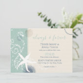 Grijze Jade Dusky Blue Seaside Weddenschap Kaart (Staand voorkant)