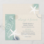 Grijze Jade Dusky Blue Seaside Weddenschap Kaart (Voorkant / Achterkant)